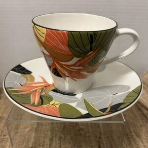 Larry Laslo For Sango Vintage 1986 Maui 7001 Birds Of Paradise Cup and Saucer.